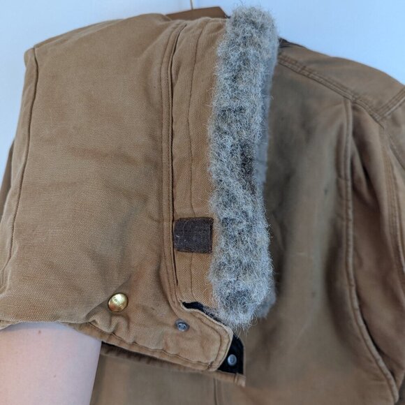 Vtg 70's Carhartt Chore Coat with Detachable Hood, Sz 44 - Picture 14 of 16